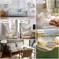 thumbnail image 6 of Abstract Beach Ocean Outdoor Pillow Covers Pack of 2 Summer Coastal Sea Waves Beige Gradient Waterproof Throw Pillow Covers Decorative Cushion Cases for Patio Garden Tent Balcony Couch 20x12 inch, 6 of 8