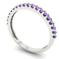 thumbnail image 2 of 0.285 ctw Wedding Band for Women - 14K White Gold Simulated Alexandrite Stackable Eternity Ring, 2 of 6