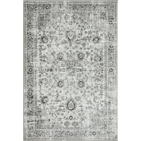 Loomaknoti Rhane Allory 4' x 6' Gray Oriental Indoor Polypropylene Area Rug