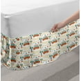 thumbnail image 2 of Happy Camper Bed Skirt, Hippie Van on Tropical Road Hawaiian Palm Trees Summer Vacation, Elastic Bedskirt Dust Ruffle Wrap Around for Bedding Decor, 4 Sizes, Orange Cream and Green, by Ambesonne, 2 of 2