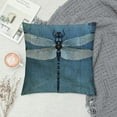 thumbnail image 2 of Chilfamy  Home Decorative Dragonfly Grunge Blue Vintage Wings Dragon Throw Pillow Case Cushion Cover for Sofa Couch 18x18in, 2 of 5