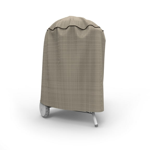 Budge 22"Dia. Tan Tweed Patio Round Smoker Grill Cover, English Garden