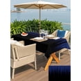 thumbnail image 5 of Outdoor Tablecloths with Umbrella Hole & Zipper, Navy Blue Black Ombre 60 x102 Inch Rectangle Tablecloths, Modern Abstract Striped Gradient Waterproof Table Cloth, Patio/Pool/Picnic Table Covers, 5 of 8