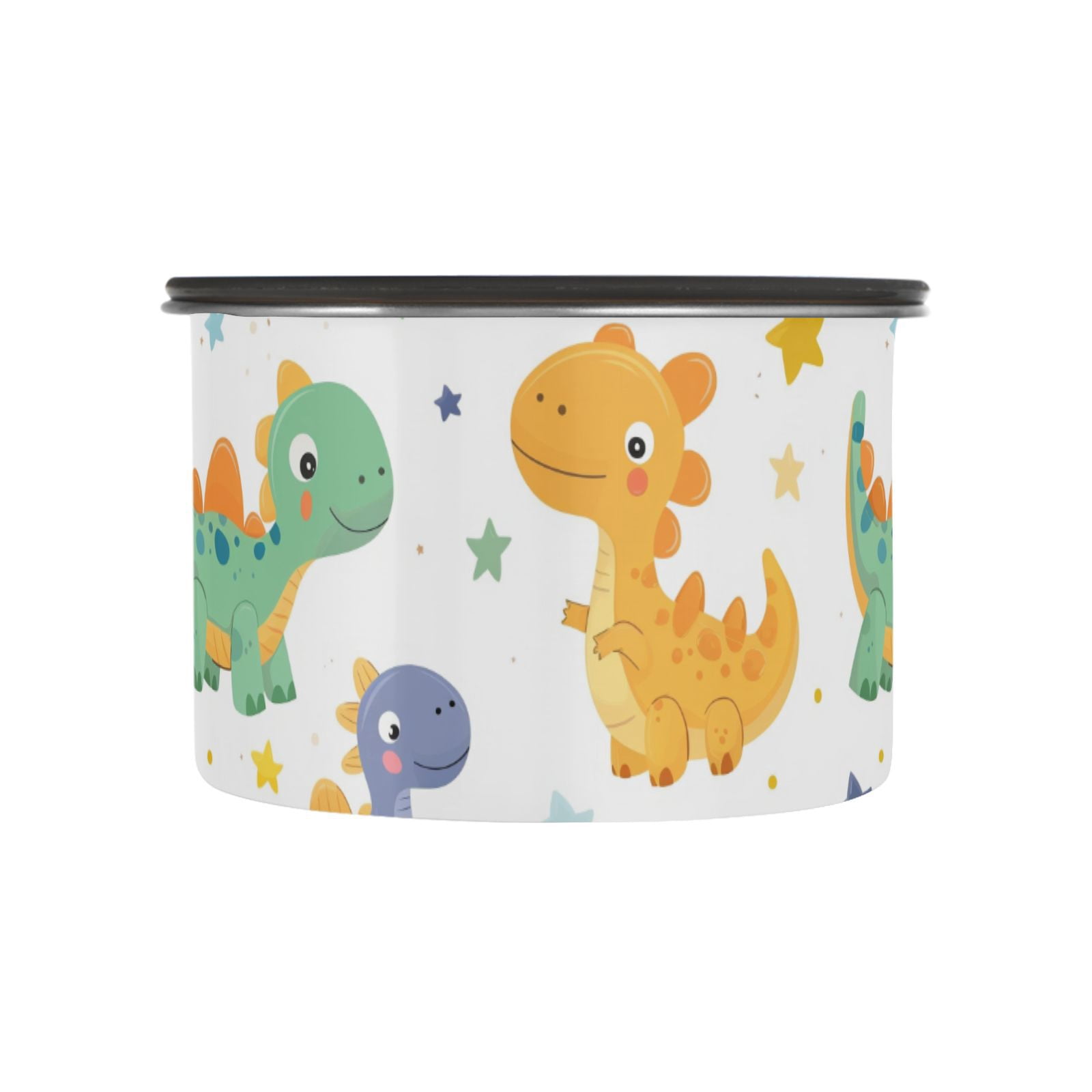 Dinosaur Dino Cartoon Stars Airtight Coffee Bean Canister 30oz Food Storage Containers with Lids For Gournd, Tea, Sugar, Flour, Rice, Cereal, Candy Cookie Jar