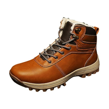 

Durtebeua Men Shoes Couple Hiking Shoes Fashion Thick Sole Outdoor Mountaineering Sneakers Boots Z03-Orange 8.5