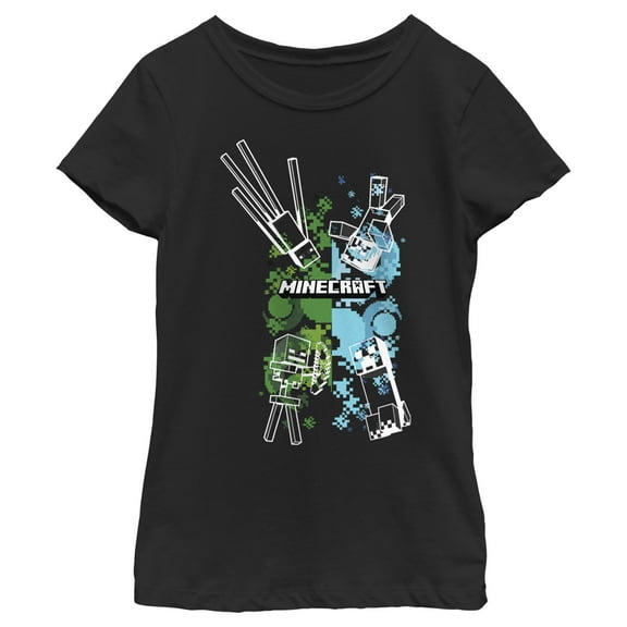 Girl's Minecraft Ender Buddies  Graphic Tee Black X Large