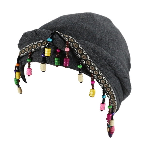 Sombreros. Pañuelos para la cabeza para hombre y mujer, forrados de satén con borlas, trenzas y sin ala. Sombreros vintage de toalla. Sombrero de poliéster para mujer.