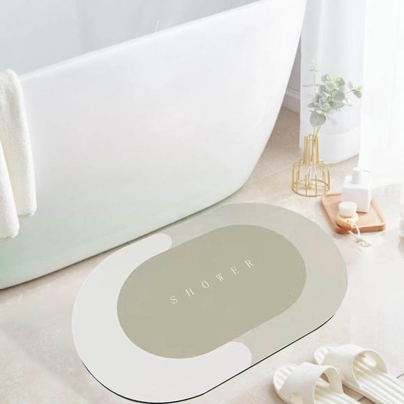 40x60cm Non Slip Bath Mat Quick Drying Absorbent Carpet Quick-Dry Bathroom Bath Rugs Thick for Doorway Bathroom Oval C