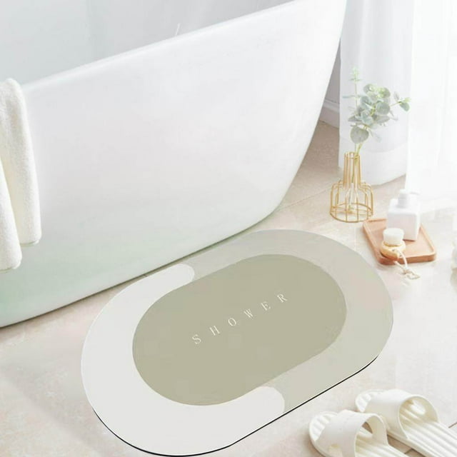 40x60cm Non Slip Bath Mat Quick Drying Bath Home Bath Rugs Thick for Doorway Bathroom Oval C
