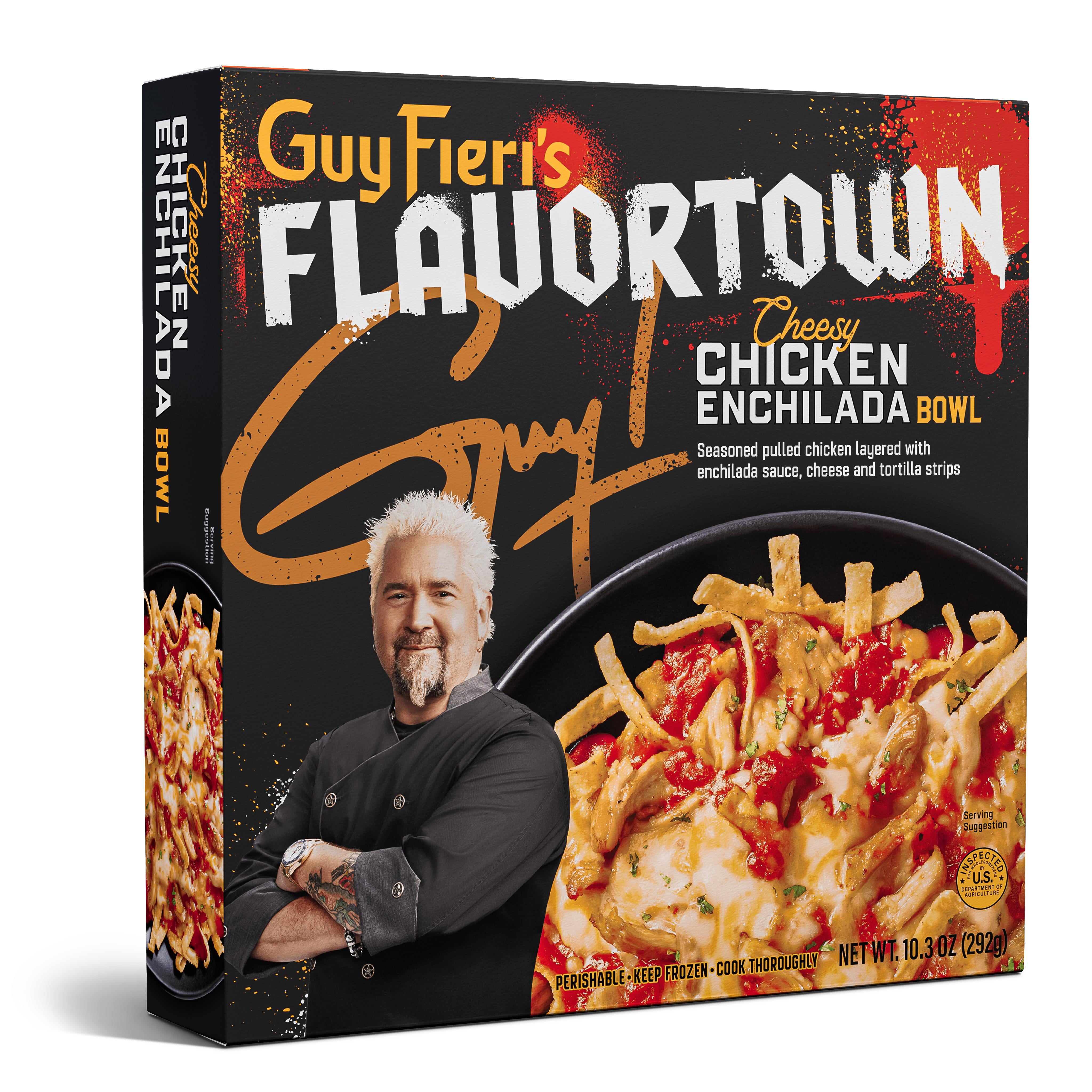 Guy Fieri's Flavortown Cheesy Chicken Enchilada, Frozen Meal, 10.3 oz