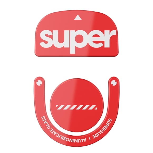 Patines de vidrio duraderos Pulsar Superglide2 rojos para mouse