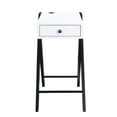 thumbnail image 2 of Wooden Frame Side Table with X Shaped Legs and 1 Drawer, White and Black - Saltoro Sherpi, 2 of 6