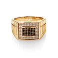 thumbnail image 2 of Gem Stone King Men's 18K Yellow Gold Plated Silver Black Spinel and White Moissanite Ring (0.68 Cttw, Available In Size 7,8,9,10,11,12,13), 2 of 6