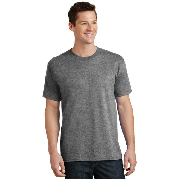 Port & Co Adult Male Men Plain Short Sleeves T-Shirt Graphite Hthr X-Large