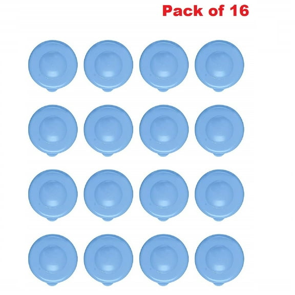 AquaNation Dew Cap Replacement - Pack of 16 Fit 55mm Snap On Crown Top 3 & 5 Gallon Water Bottles Snug & Tight Leak Proof BPA-Free Jug Lids (Quantity of 16)