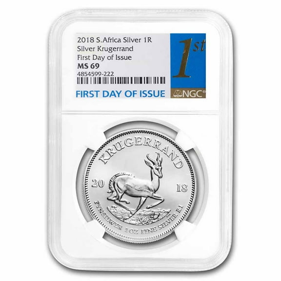 2018 South Africa 1 oz Silver Krugerrand MS-69 NGC (First Day)