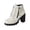 Gray, variant on Women Ankle Boots Round Toe Mid Heel Boots with Side Zip Comfort Matte Shoes for Fall Winter Dating Shopping Casual Outdoor Daily Wear
