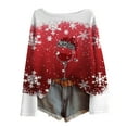thumbnail image 4 of Arlun Christmas Sweaters for Women 2025 Funny Xmas Graphic Printed Knit Sweater Long Sleeve Loose Crewneck Pullover Tops Fall Winter Soft Comfy Warm Holiday Sweatshirts Red S, 4 of 5