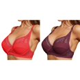 thumbnail image 1 of (2-Pack) Rinsvye Women Full Cup Thin Maximum Support Sports Bras for Women Small Bra Plus Small Sports Bras for Women Size Wireless Adjustable Lace Bra Breast Cover B D Cup Large Size Lace, 1 of 5