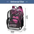 thumbnail image 4 of Large Clear PVC Backpack Heavy Duty See Through Backpack for Adults Work Travel, Punk Pink-collage Printed 12L, 4 of 8