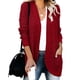 thumbnail image 1 of Cárdigan manga larga bolsillo color puro moda casual dobladillo curvado tops para mujer, 1 of 6