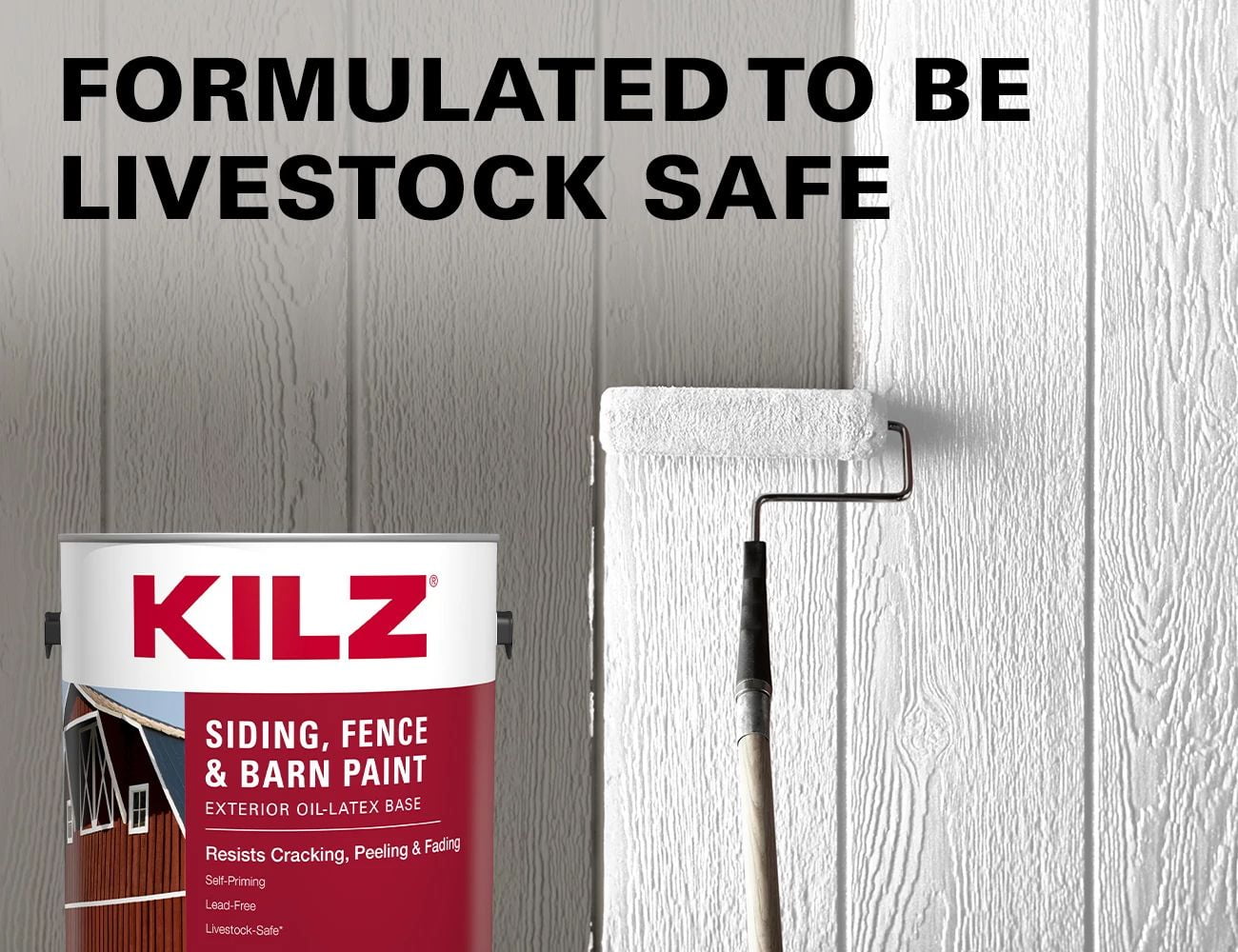 KILZ Siding, Fence, and Barn Paint, Exterior, Red, 1 Gallon
