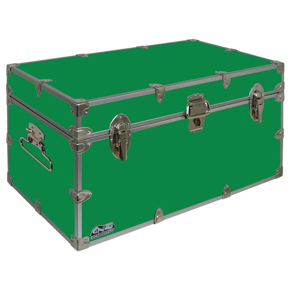 C&N Footlockers UnderGrad Storage Trunk College Dorm Chest Durable with Lid Stay 32 x 18 x