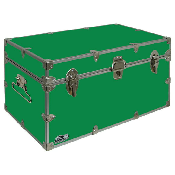 C&N Footlockers UnderGrad Storage Trunk - College Dorm Chest - Durable with Lid Stay - 32 x 18 x 16.5 Inches - Kelly Green
