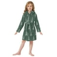 thumbnail image 6 of FORMRS Niños Bathrobe Unisex Hooded Robe Soft Plush Pajamas Sleepwear, Size 2-3T, New Year Tree Pattern, 6 of 7