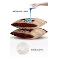 thumbnail image 4 of Pack of 2 Outdoor Pillow Covers, Merry Christmas Buffalo Check Plaid Reindeer Rustic Wooden Waterproof Square Throw Pillowcase Cushion Decorative Pillow Covers for Couch Patio Tent, 16x16 in, 4 of 6