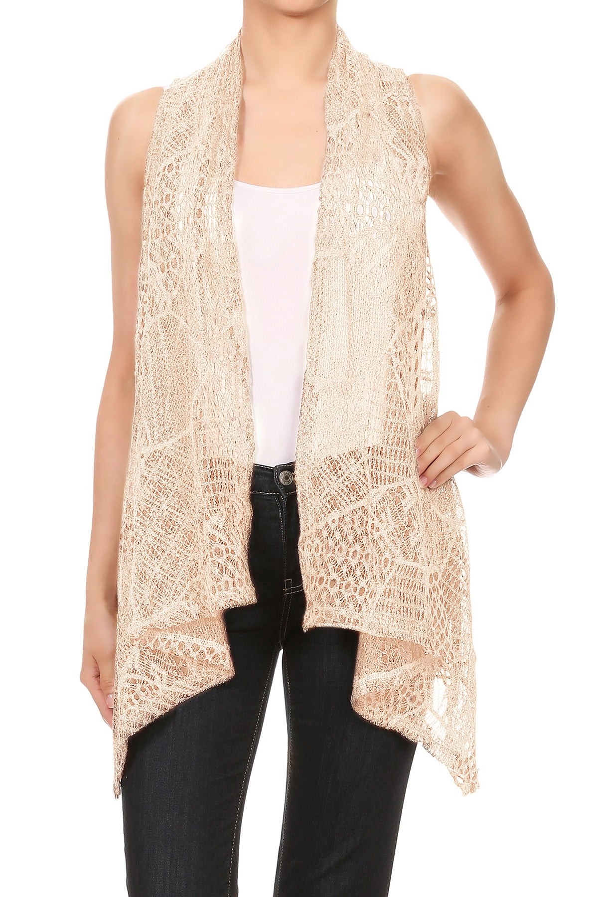 sleeveless shawl cardigan