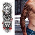 thumbnail image 1 of Cuadros Decorativos 4 Uds. Tatuajes de brazo de flores, tatuajes falsos de brazo extraíbles, suministros para fiestas de transferencia de agua Wdftyju  embutido en tela, 1 of 4