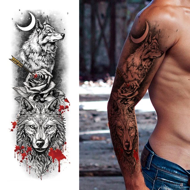 Cuadros Decorativos 4 Uds. Tatuajes de brazo de flores, tatuajes falsos de brazo extraíbles, suministros para fiestas de transferencia de agua Wdftyju embutido en tela
