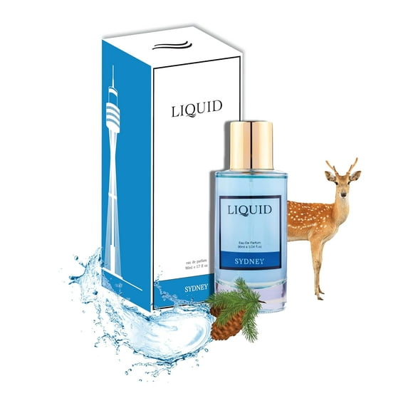 Liquid Sydney Eau De Parfum For Men & Women 90ml, 3.04 Fl.oz. | Long Lasting Unisex Fragrance | Blend Of Fresh Aquatic & Musk Scent | Gift For Men & Women, Everyday Use