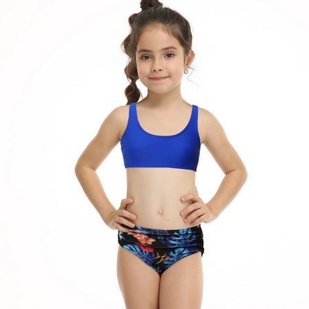 

Sngxgn Cute Swimsuits For Teen GirlsGirl 3 Piece Long Sleeve Rash Guard Blue 12-14 Years