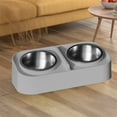 thumbnail image 4 of Btomtd Stainless Steel Elevated Pet Bowls, Non-Slip Pet Food and Water Dishes for Medium Large Dogs and Cats, Tip-Proof Feeding Dog Bowls and Cat Bowls, Gray, 4 of 6
