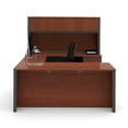 thumbnail image 3 of Bestar Prestige U-Shaped Workstation with Hutch and Dual Pedestals - Bordeaux and Graphite, 3 of 5