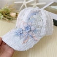 thumbnail image 2 of HNMKIU Sun Shading Sunscreen Korean Lace Hollow Flower Baseball Cap Casual Fashion Breathable Adjustable Lightweight Unisex Outdoor Summer Headwear WH2 - One Size, 2 of 4