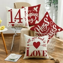 Clearance Under $1 Boovnll Valentines Pillow Covers 18x18", Valentines Gifts, Printing Valentines Day Pillow Covers for Home Bedroom, Living Room, Couch, Sofa, Party Decor, Valentines Day Decorations