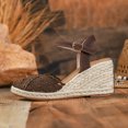 thumbnail image 5 of Pandaie Women's Closed Toe Platform Sandals Summer Ankle Buckles Strap Espadrilles Wedge Slip on Walking Shoes for Casual Beach Vacation Coffee Size 8.5, 5 of 7