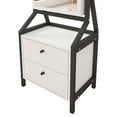 thumbnail image 6 of DeeHome 360° Swivel Jewelry Armoire & Makeup Mirror Cabinet With 2 Bottom Drawer, Rotates Freely, Spacious Storage Area, Hand-Painted & Artisan White Finish, 6 of 9