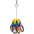 thumbnail image 2 of Juguetes de bolas de plástico para loros y pájaros, bagel de cartón de colores y chupetes acrílicos para loros, cacatúa gris africana, cacatúa, sol, 2 of 5