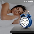thumbnail image 5 of Sharp Twin Bell Alarm Clock, Loud Alarm Great for Heavy Sleepers - Stylish Matte Finish with Rustic Bronze Accents, Battery Operated (Matte Navy), 5 of 6