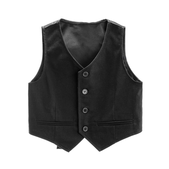 Manyakai Kids Boys Suit Waistcoat for Wedding Birthday Party V Neck Formal Vest Black 6