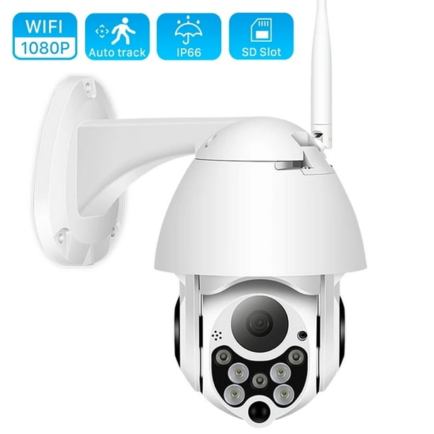 Cámara de vigilancia PTZ IP para interior y exterior, lente de seguridad con diseño de domo modelo C-P05 de red inalámbrica con conexión Wifi de alta velocidad, 1080P, Pan Tilt con Zoom x4 de 2MP, CCT