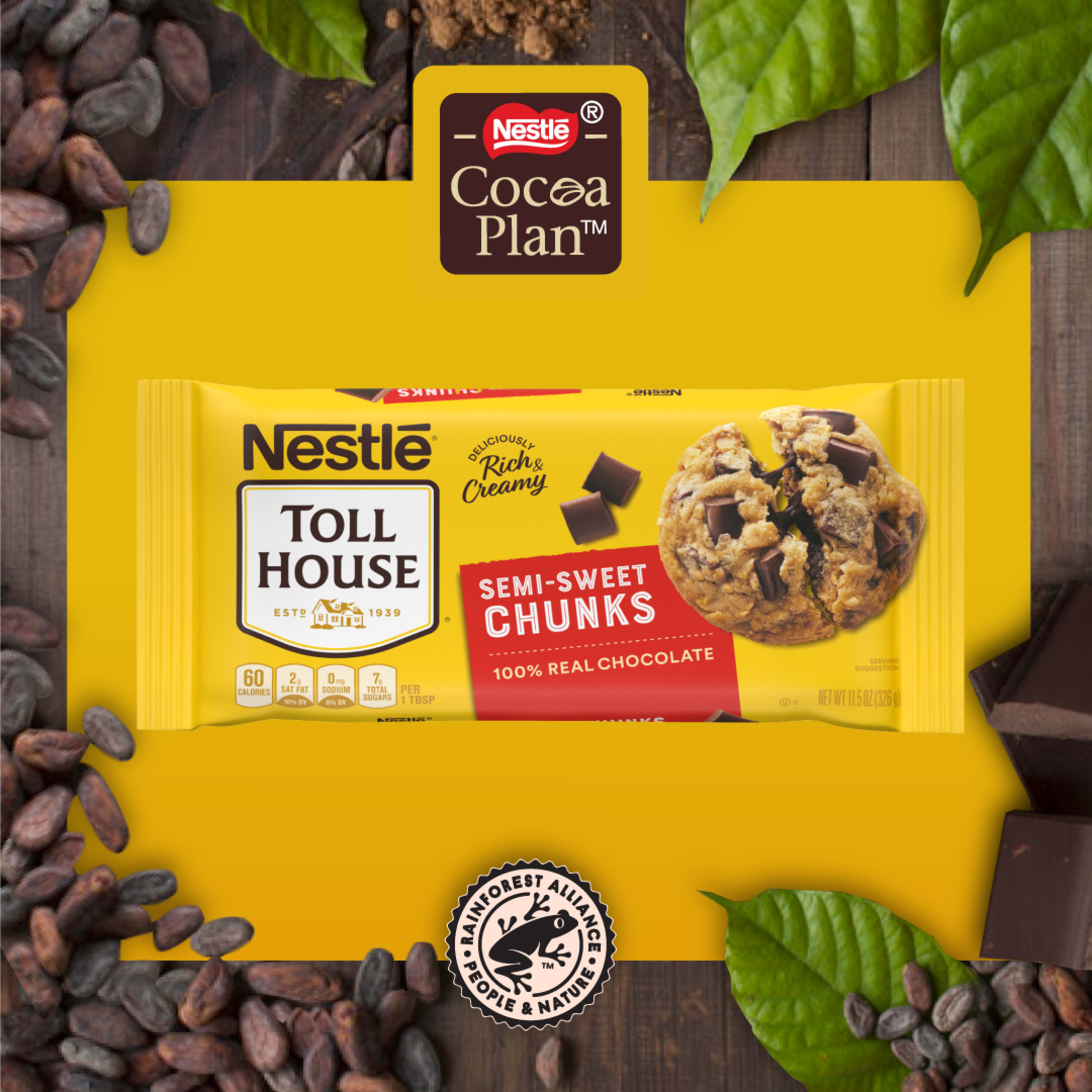 Nestle Toll House Semi Sweet Chocolate Chips, Big Size Chunks, 11.5 oz Bag - image 4 of 10