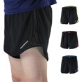 thumbnail image 4 of Men's 2 in 1 Running Athletic Shorts, Quick Dry Gym Shorts Back Zip Pocket., 4 of 7