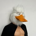 thumbnail image 2 of Disfraz de cosplay con forma de cabeza de pato blanca con forma de animal, resina de látex, 2 of 3