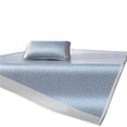 thumbnail image 2 of Linnome Ice Silk Sheet Fitted Soft Foldable Mattress Cover for Summer Sleep Machine Washable 47.24x78.74in Light Blue, 2 of 6