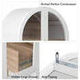thumbnail image 5 of AENKYO 71" Arched Pantry Cabinet, Farmhouse Kitchen Storage with Tempered Glass Doors & Adjustable Shelves, White, 5 of 10